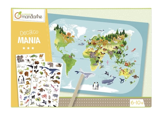 Avenue Mandarine, zestaw Decalco Mania, mapa występowanie zwierząt Avenue Mandarine