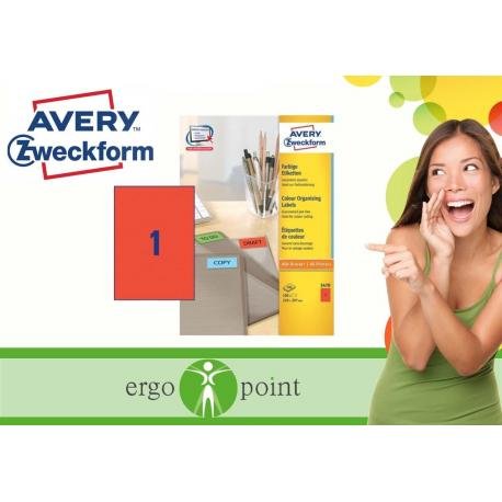 Avery Zweckform, etykiety uniwersalne, czerwone, 100 etykiet Avery Zweckform