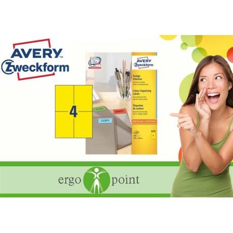 Avery Zweckform, etykiety uniwersalne, żółte, 400 etykiet Avery Zweckform