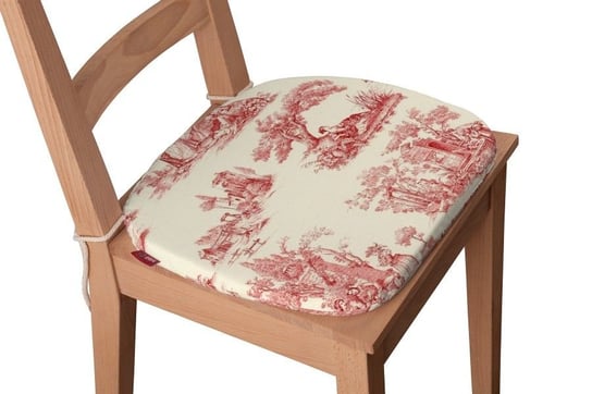 Avinon Siedzisko Bartek na krzesło, tło ecru, czerwone postacie, 40x37x2,5 cm Dekoria