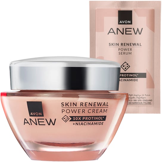 AVON ANEW ZESTAW KREM ODMŁADZAJĄCO WZMACNIAJĄCY  Z PROTINOLEM™ 50ML + PRÓBKA SERUM DO TWARZY 2ML AVON