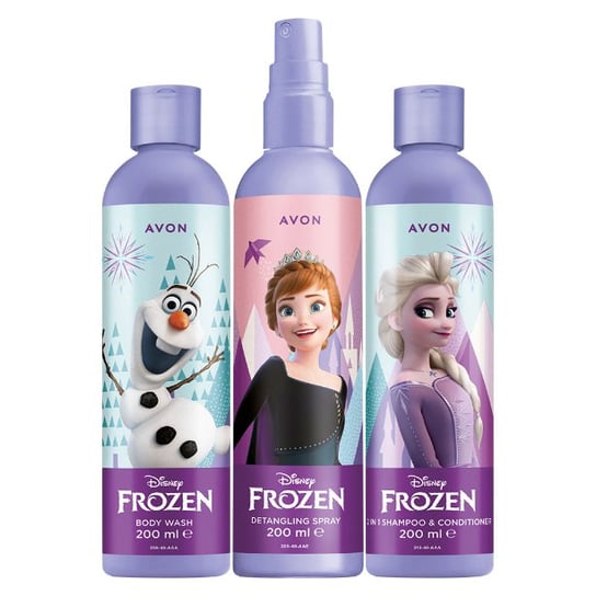 Avon, Frozen, Zestaw kosmetyków do pielęgnacji dla dzieci, 3 szt. AVON