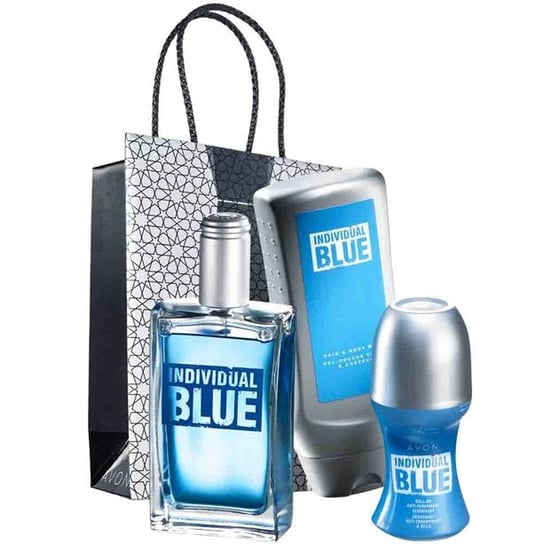 Avon, Individual Blue, zestaw kosmetyków, 3 szt. + torebka prezentowa AVON