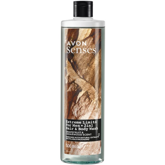Avon Senses, Extreme Limits, żel do mycia ciała i włosów męski, Grejpfrut Cedr , 500ml AVON