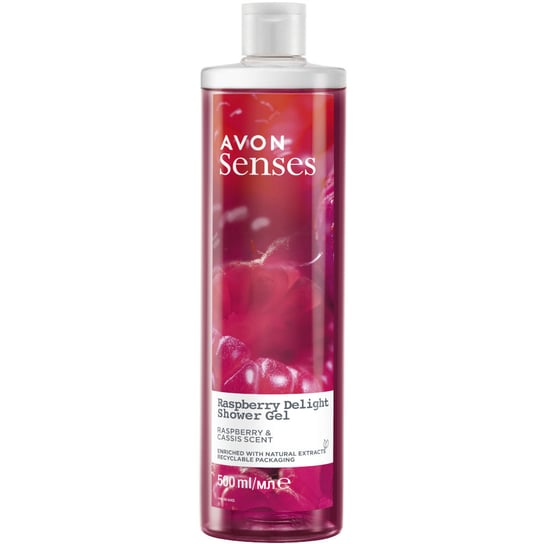 Avon Senses, Raspberry Delight, żel pod prysznic damski, Malina Czarna Porzeczka, 500ml AVON