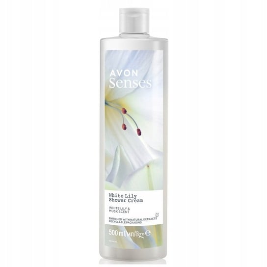 Avon Senses, White Lily, Kremowy żel pod prysznic dla kobiet, Biała lilia & piżmo, 500ml AVON