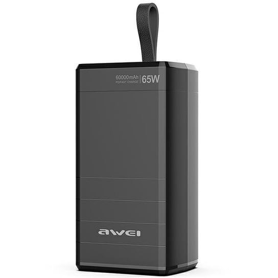AWEI PowerBank P171K 60000mAh 65W czarny/black USB/2xPD wyświetlacz Awei
