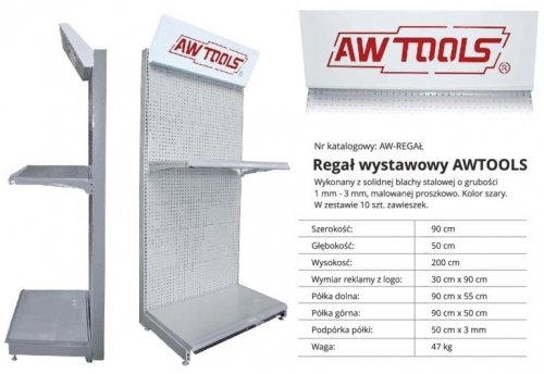 AWTOOLS REGAŁ WYSTAWOWY 200x90x50cm AWTOOLS