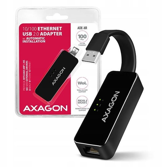 AXAGON ADE-XR USB2.0 zewnętrzny adapter Ethernet Axagon
