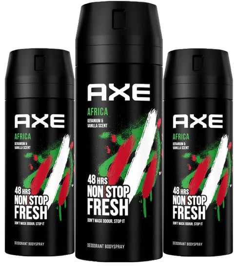 Axe Africa, Dezodorant w aerozolu, 3x150ml Axe