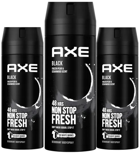 Axe Black, Dezodorant W Aerozolu, 3x150ml Axe