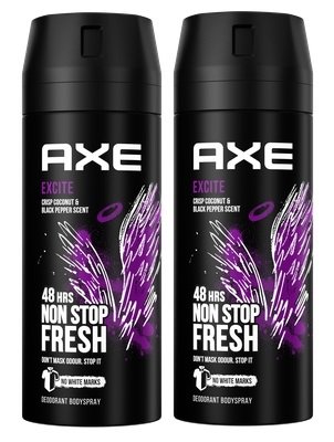 Axe Excite, Dezodorant w aerozolu, 2x150ml Axe