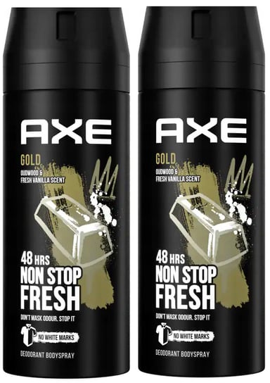 Axe Gold, Dezodorant w aerozolu, 2x150ml Axe
