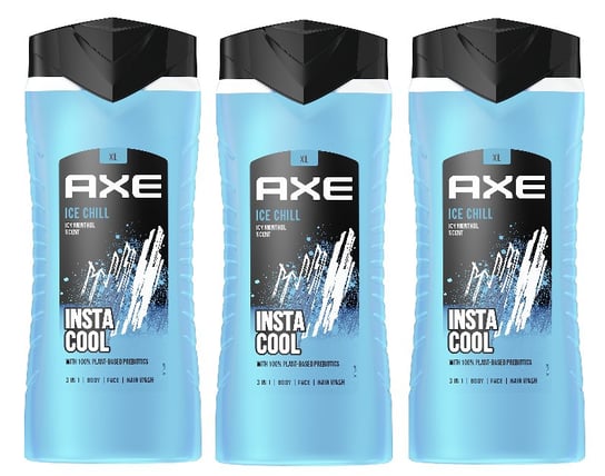 Axe, Ice Chill, Żel pod prysznic, 3x400ml Axe