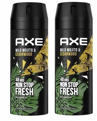 Axe, Wild Mojito, Dezodorant w aerozolu, 2x150ml Axe