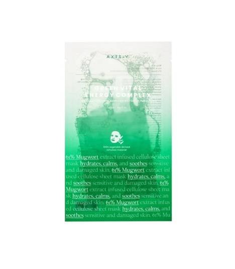 AXIS-Y, Mugwort Green Vital Energy Complex Sheet, Maska nawilżająca w płacie 61% AXIS-Y