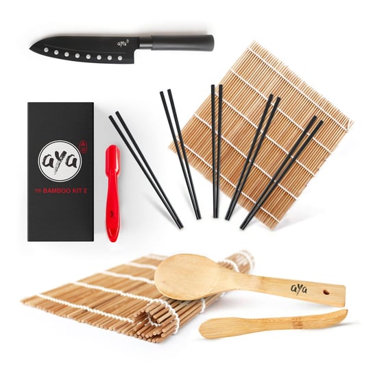 Aya Zestaw Do Sushi - Profesjonalny Nóż, Bambusowy, Bezpieczny (Aya Sushi Set - Professional Knife, Bamboo, Safe) Inna marka