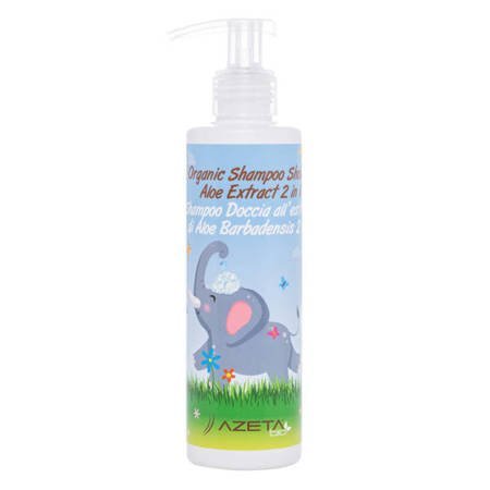 Azeta Bio - Organiczny szampon i płyn do mycia ciała 2w1 dla dzieci z ekstraktem z aloesu 200 ml Azeta Bio