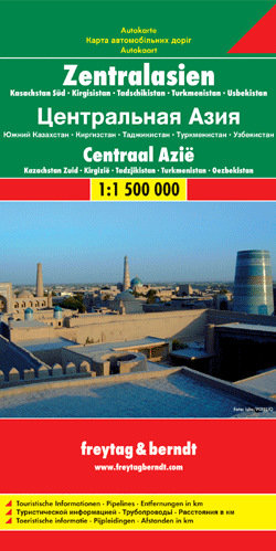 Azja Środkowa Kazachstan Pd Kirgistan Tadżykistan Turkmenistan Uzbekistan. Mapa 1:1 500 000 Freytag & Berndt