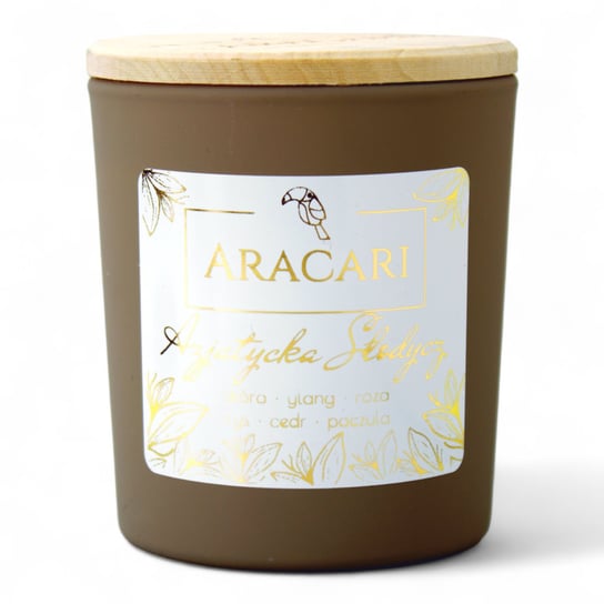 AZJATYCKA SŁODYCZ - Sojowa świeca zapachowa ARACARI z kolekcji DIAMOND beżowy velvet Aracari