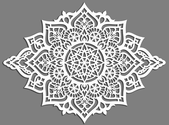 Ażurowa Dekoracja Ścienna 3D, Mandala, Yoga, Piękny, Dekoracyjny Panel, Biały ORNAMENTI