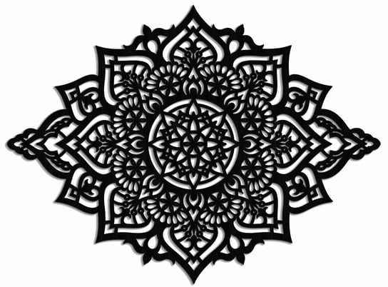 Ażurowa Dekoracja Ścienna 3D, Mandala, Yoga, Piękny, Dekoracyjny Panel, Czarny ORNAMENTI