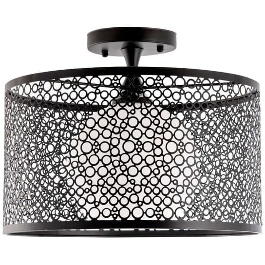Ażurowa LAMPA sufitowa VEN N2102/1H metalowa OPRAWA dekoracyjny plafon szklana kula czarna VEN