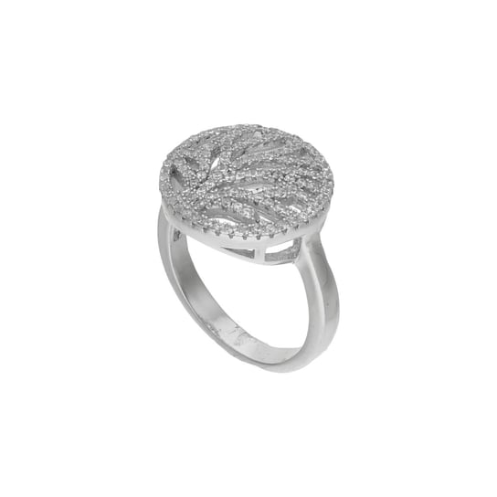 Ażurowy srebrny pierścionek z cyrkoniami 925 Rosanto