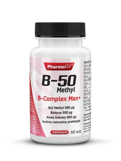 B-50 Methyl B-Complex Max+ Pharmovit, suplement diety, 60 kapsułek Pharmovit