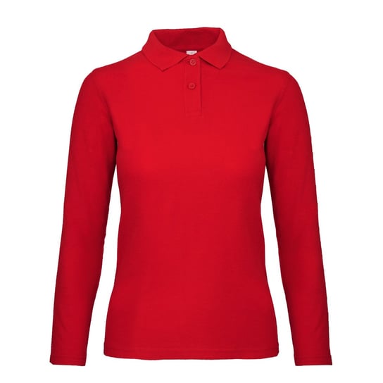B&C Damska Koszulka Polo Z Długim Rękawem ID.001 (XL 8,5-9 / Ciemnowiśniowy) B&C