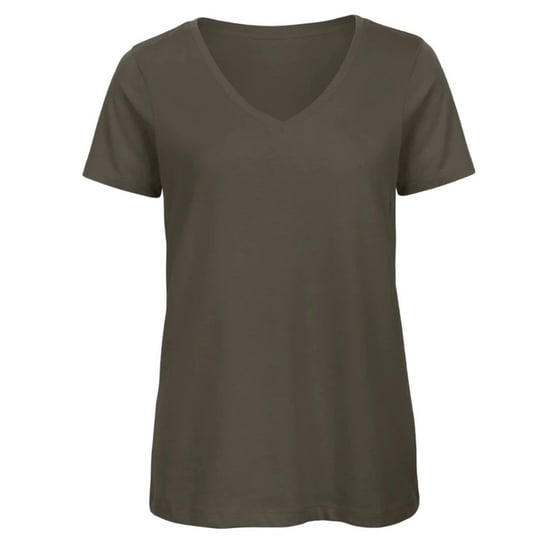 B&C T-Shirt Damskie Ekologiczny Głęboki Dekolt Inspire (M / Khaki) B&C