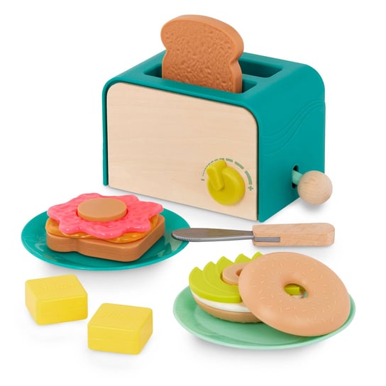 B.Toys Akcesoria do kuchni dla dzieci Mini Chef Breakfast Playset Toster i akcesoria śniadaniowe B.Toys