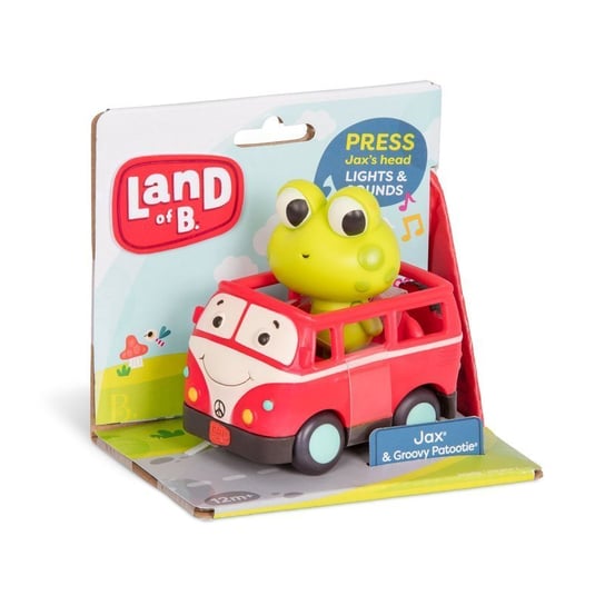 B. Toys, Miękkie Autko Sensoryczne Z Wesołym Pasażerem – Land Of B. Busik Z Żabką, 1+ B.Toys