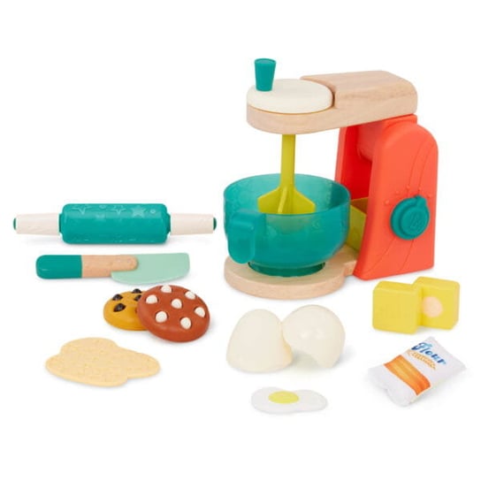 B.toys Mini Chef – Mix & Bake Playset – drewniany MIKSER z akcesoriami i składnikami do pieczenia ciast B.Toys