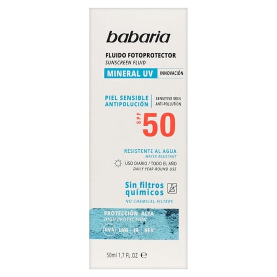 Babaria, Sunscreen, Krem do twarzy z fluidem SPF50 Babaria