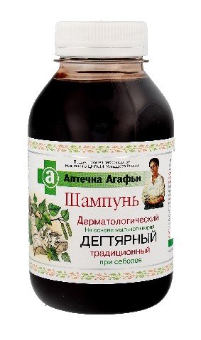 Babuszka Agafia, Apteczka Agafii, szampon dermatologiczny przeciwłupieżowy dziegciowy, 300 ml Babuszka Agafia