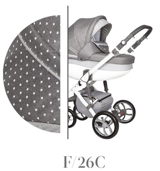 Baby Merc, wózek wielofunkcyjny Faster style 3w1 Szary/Groszek F/26C Baby Merc
