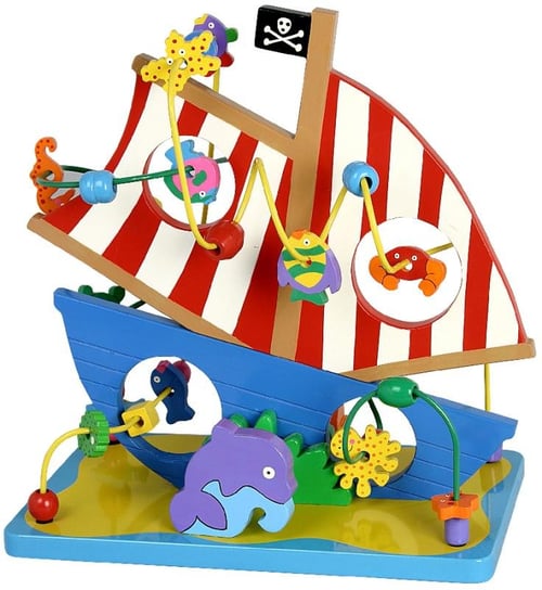 Baby&More, zabawka edukacyjna Drewniany labirynt- łódź piracka Baby&More