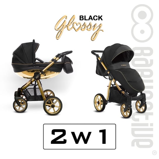 BabyActive. Mommy Glossy, Black Gold MG01, Wózek wielofunkcyjny, 2w1 BabyActive