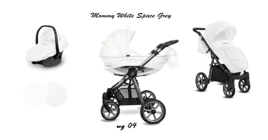 BabyActive, Mommy Glossy, Wózek wielofunkcyjny, White Space/Grey, 3w1 BabyActive