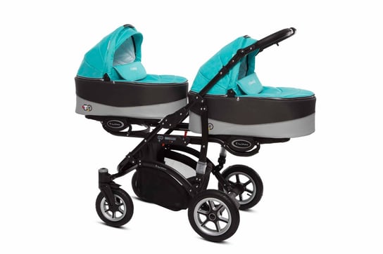BabyActive, Twinni Premium, Wózek bliźniaczy, Tropic Green, 3w1 BabyActive