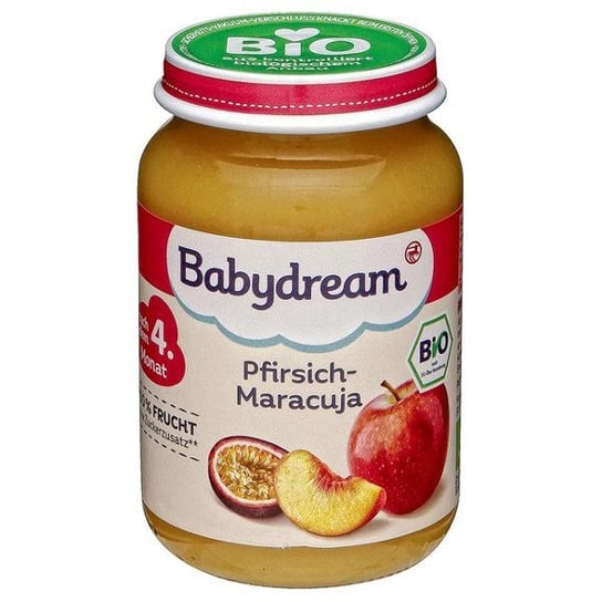 Babydream, Bio, deserek brzoskwinie jabłka i marakuja, 190 g Babydream