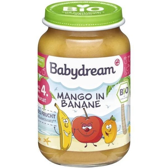 Babydream, Bio, Deserek owocowy, Mango i Banany, 190 g Babydream