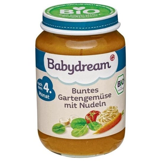 Babydream, Bio, makaron z warzywami i szpinakiem, 190 g Babydream