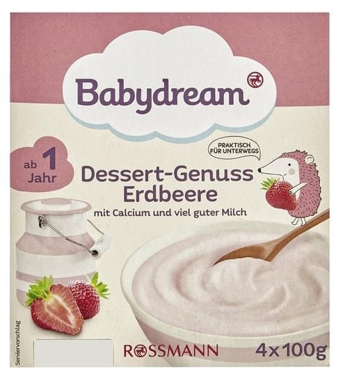 Babydream, jogurtowy deserek z truskawkowym puree, 4x100 g Babydream