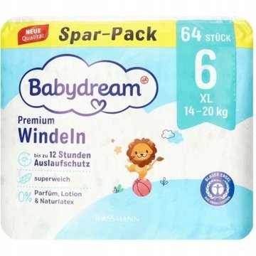 Babydream Premium pieluszki XL 14-20 kg 64 szt. Babydream