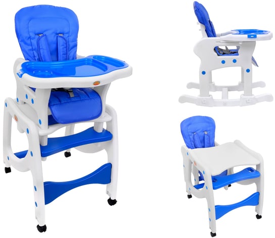 BabyMaxi, Krzesełko do karmienia i stolik, Niebieskie, 5w1 BabyMaxi