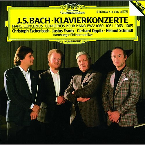 Bach, J.S.: Piano Concertos BWV 1060, 1061, 1063 & 1065 Christoph Eschenbach, Justus Frantz, Gerhard Oppitz, Helmut Schmidt, Hamburger Philharmoniker