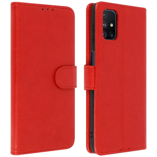 Back Cover do Samsunga Galaxy M51 pełne etui z funkcją podstawki - czerwone Avizar