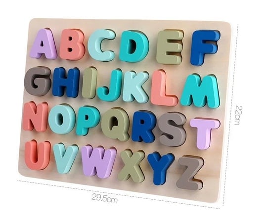 BĄCZEK, układanka drewniana alfabet litery duże Bączek
